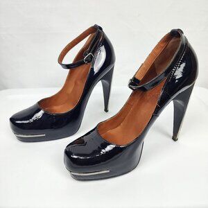 Lanvin Patent Leather Platform Mirrored Heel 36.5
